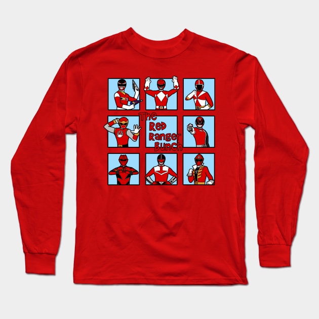 Red Ranger Bunch Long Sleeve T-Shirt by SimplePeteDoodles